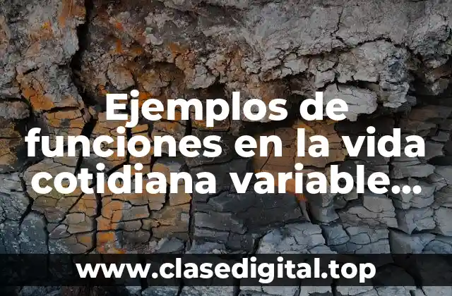 Ejemplos de funciones en la vida cotidiana variable independiente