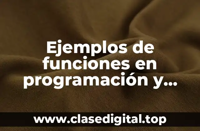 Ejemplos de funciones en programación y Significado