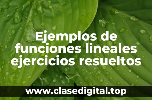 Ejemplos de funciones lineales ejercicios resueltos