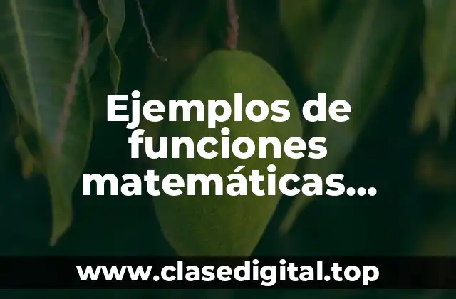 Ejemplos de funciones matemáticas resueltos