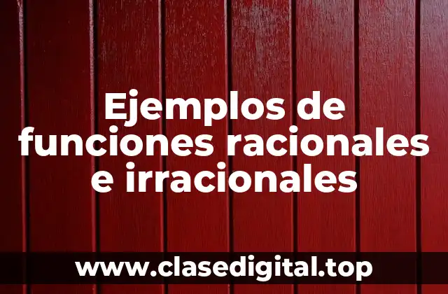 Ejemplos de funciones racionales e irracionales