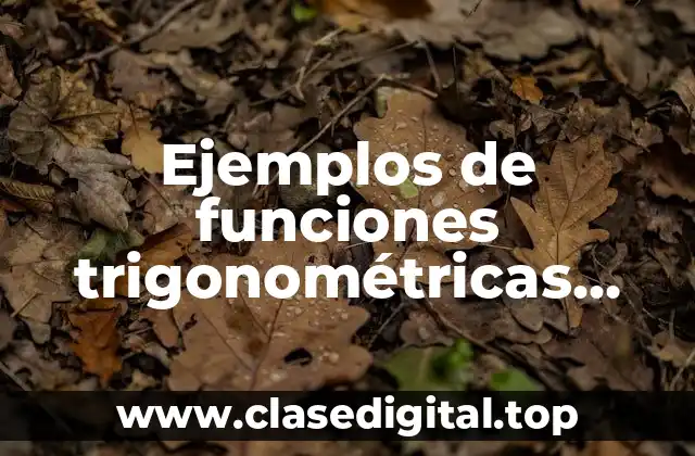 Ejemplos de funciones trigonométricas tangente, secante, cosecante y cotangente y Significado