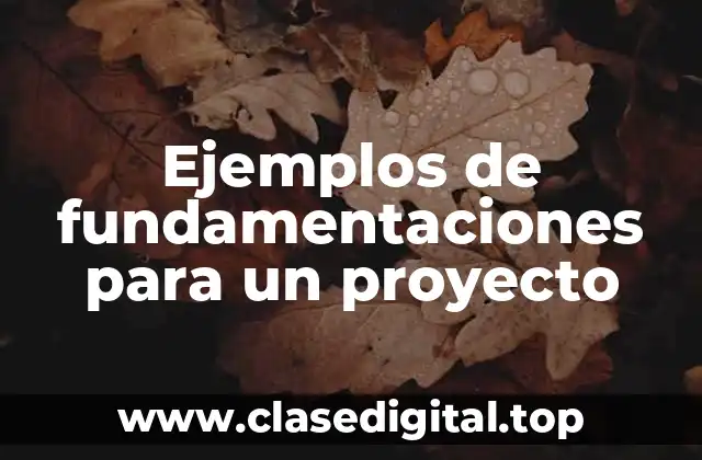 Ejemplos de fundamentaciones para un proyecto