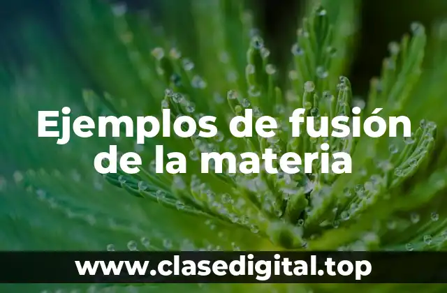 Ejemplos de fusión de la materia
