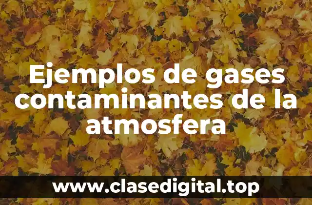 Ejemplos de gases contaminantes de la atmosfera