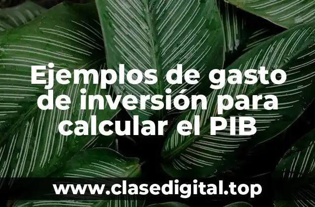 Ejemplos de gasto de inversión para calcular el PIB
