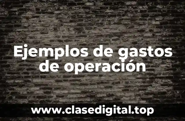 Ejemplos de gastos de operación