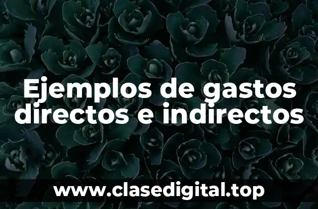 Ejemplos de gastos directos e indirectos