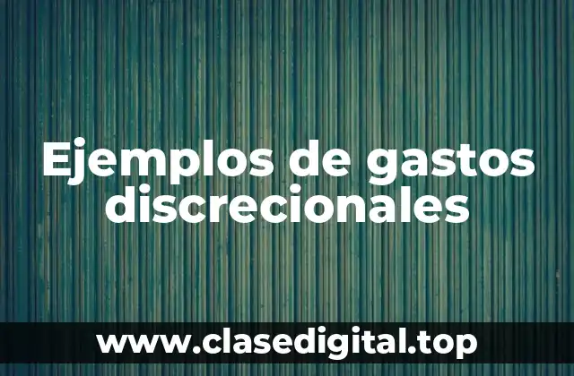 Ejemplos de gastos discrecionales