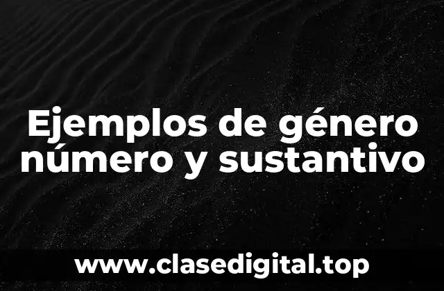 Ejemplos de género número y sustantivo