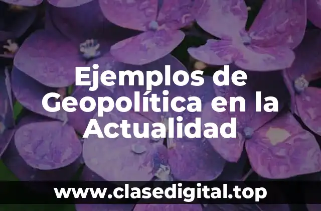 Ejemplos de Geopolítica
