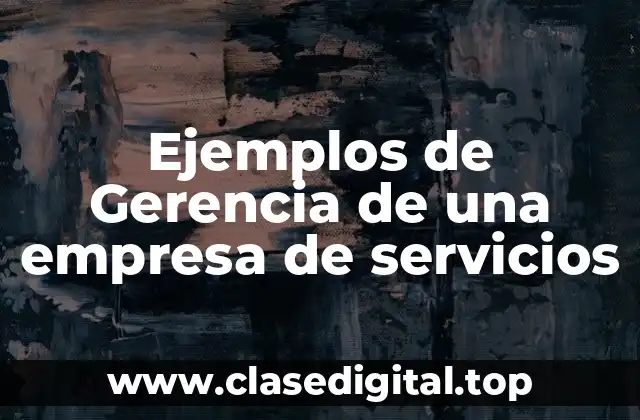 Ejemplos de Gerencia de una empresa de servicios
