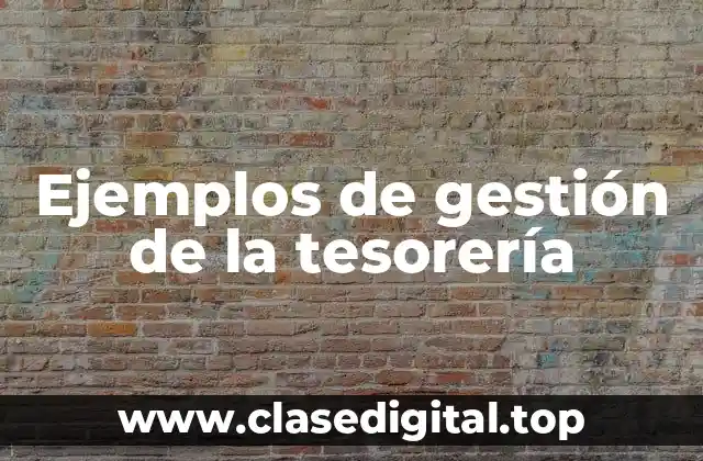 Ejemplos de gestión de la tesorería
