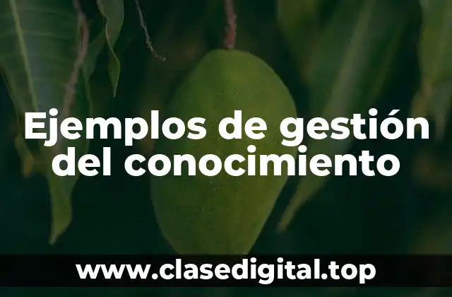 Ejemplos de gestión del conocimiento
