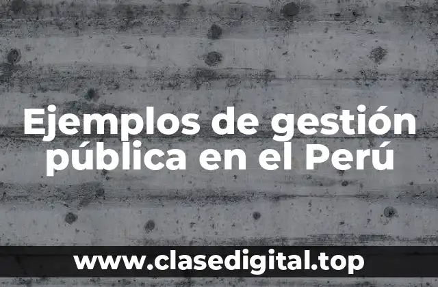 Ejemplos de gestión pública en el Perú
