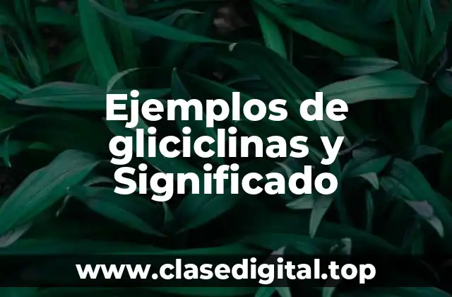 Ejemplos de gliciclinas y Significado