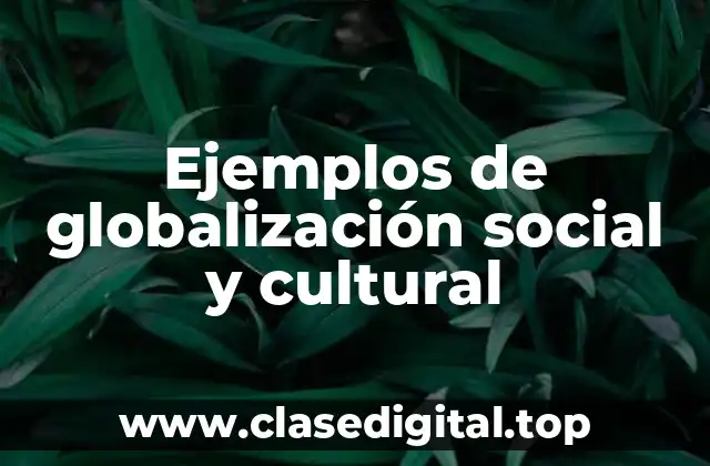 Ejemplos de globalización social y cultural
