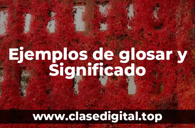 Ejemplos de glosar y Significado