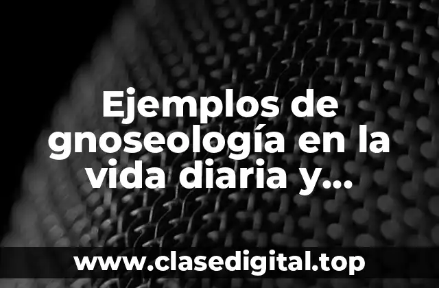 Ejemplos de gnoseología en la vida diaria y Significado
