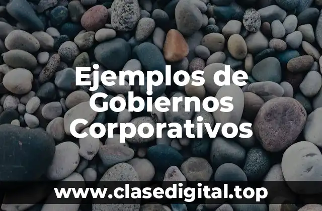 Ejemplos de Gobiernos Corporativos