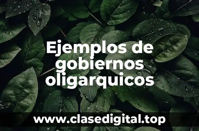 Ejemplos de gobiernos oligarquicos
