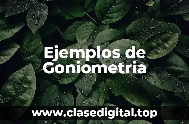 Ejemplos de Goniometria