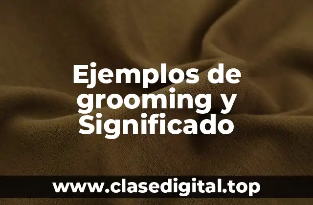 Ejemplos de grooming y Significado