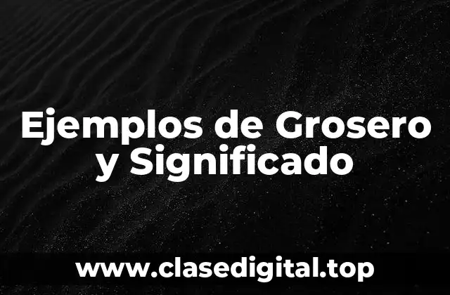 Ejemplos de Grosero y Significado