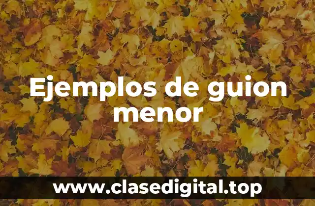 Ejemplos de guion menor