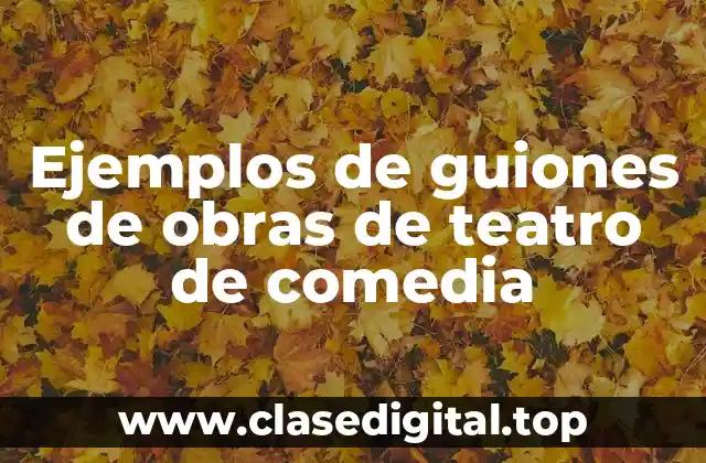 Ejemplos de guiones de obras de teatro de comedia