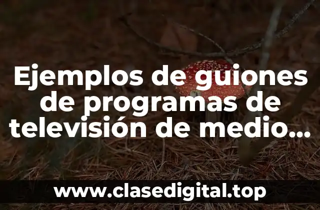 Ejemplos de guiones de programas de televisión de medio ambiente