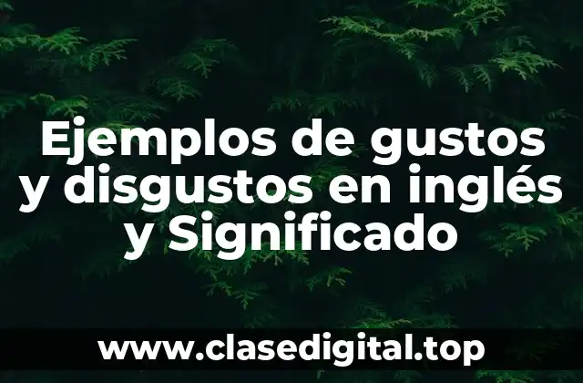 Ejemplos de gustos y disgustos en inglés