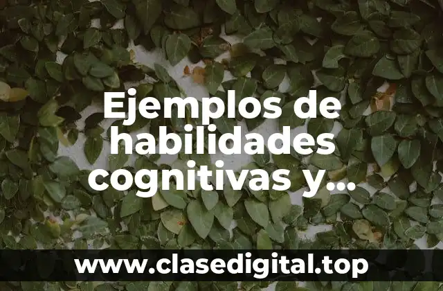 Ejemplos de habilidades cognitivas y metacognitivas