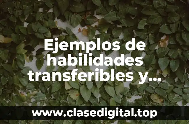 Ejemplos de habilidades transferibles y Significado
