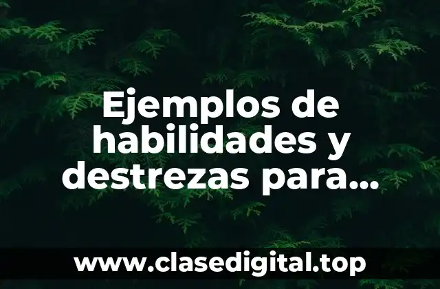 Ejemplos de habilidades y destrezas para curriculum