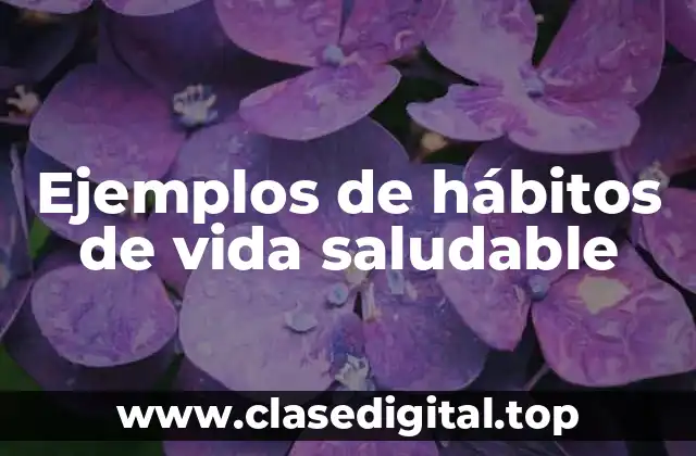 Ejemplos de hábitos de vida saludable