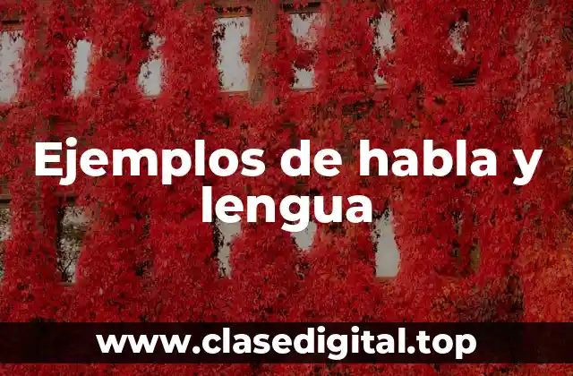 Ejemplos de habla y lengua