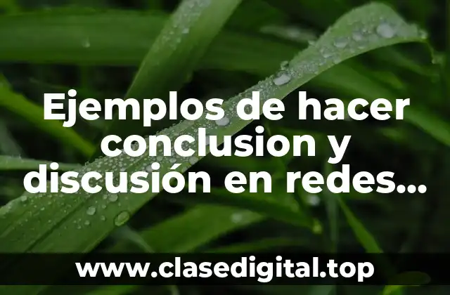 Ejemplos de hacer conclusion y discusión en redes semánticas