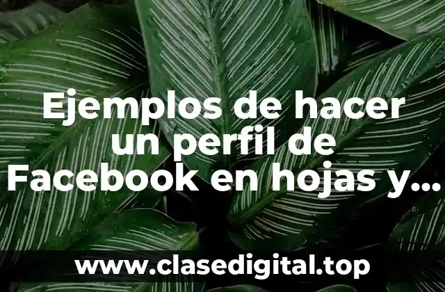 Ejemplos de hacer un perfil de Facebook en hojas y Significado