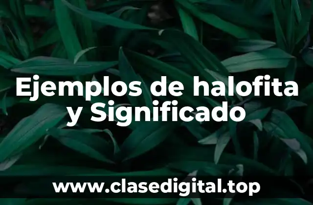 Ejemplos de halofita