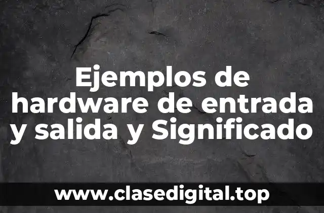 Ejemplos de hardware de entrada y salida y Significado