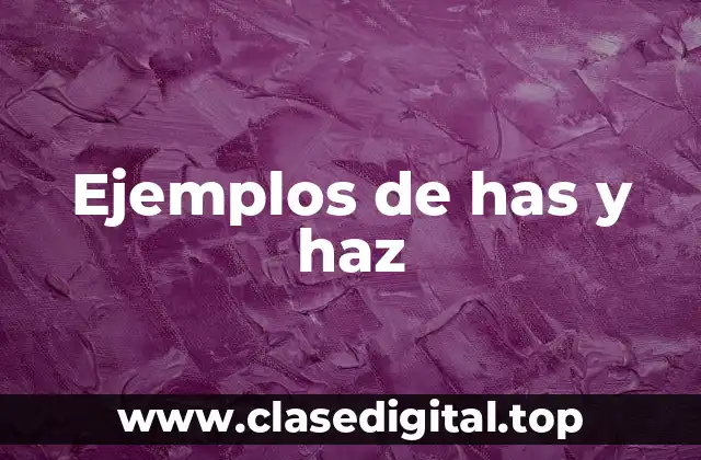 Ejemplos de has y haz