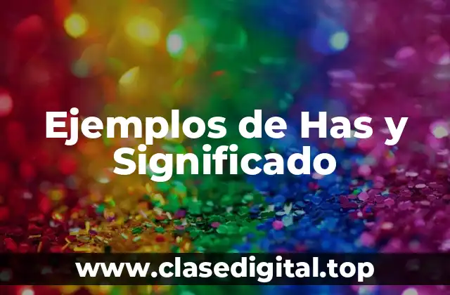 Ejemplos de Has y Significado