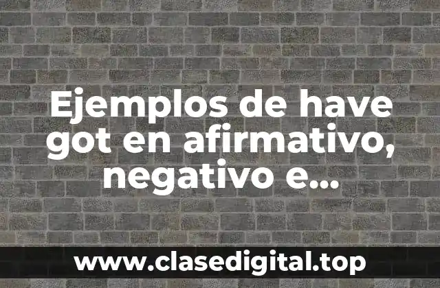 Ejemplos de have got en afirmativo, negativo e interrogativo