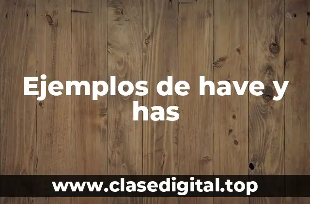 Ejemplos de have y has