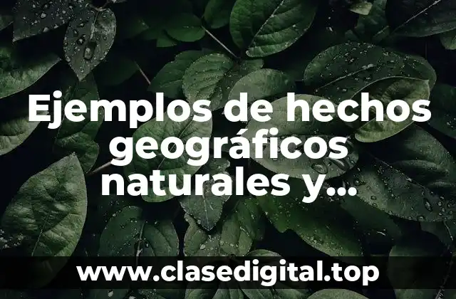 Ejemplos de hechos geográficos naturales y Significado