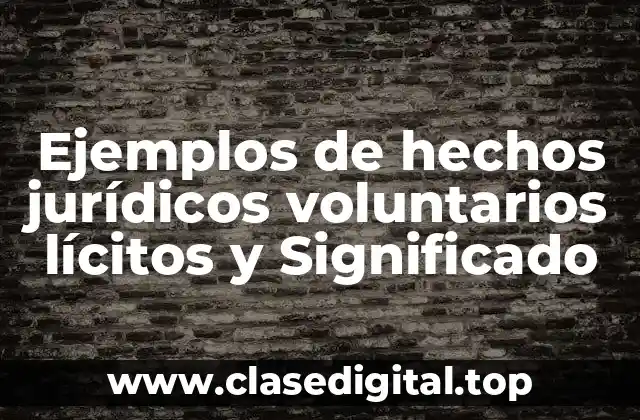 Ejemplos de hechos jurídicos voluntarios lícitos y Significado