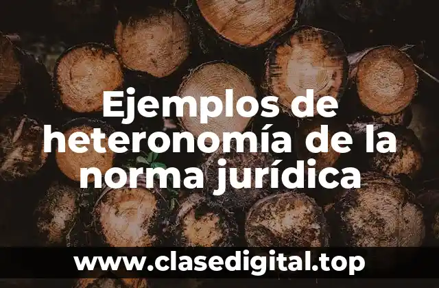 Ejemplos de heteronomía de la norma jurídica