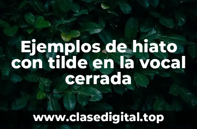 Ejemplos de hiato con tilde en la vocal cerrada