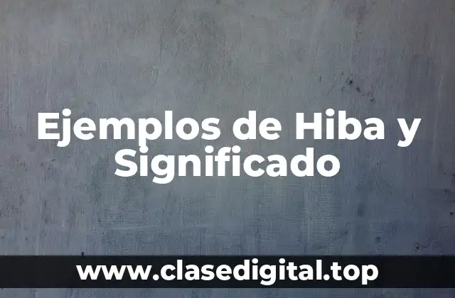 Ejemplos de Hiba y Significado